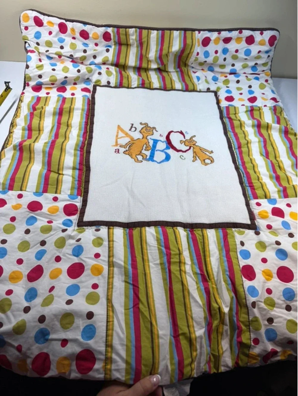 Trend Lab Dr. Seuss ABC Nursery Decor Baby Quilt & 2 Photo Frames Set